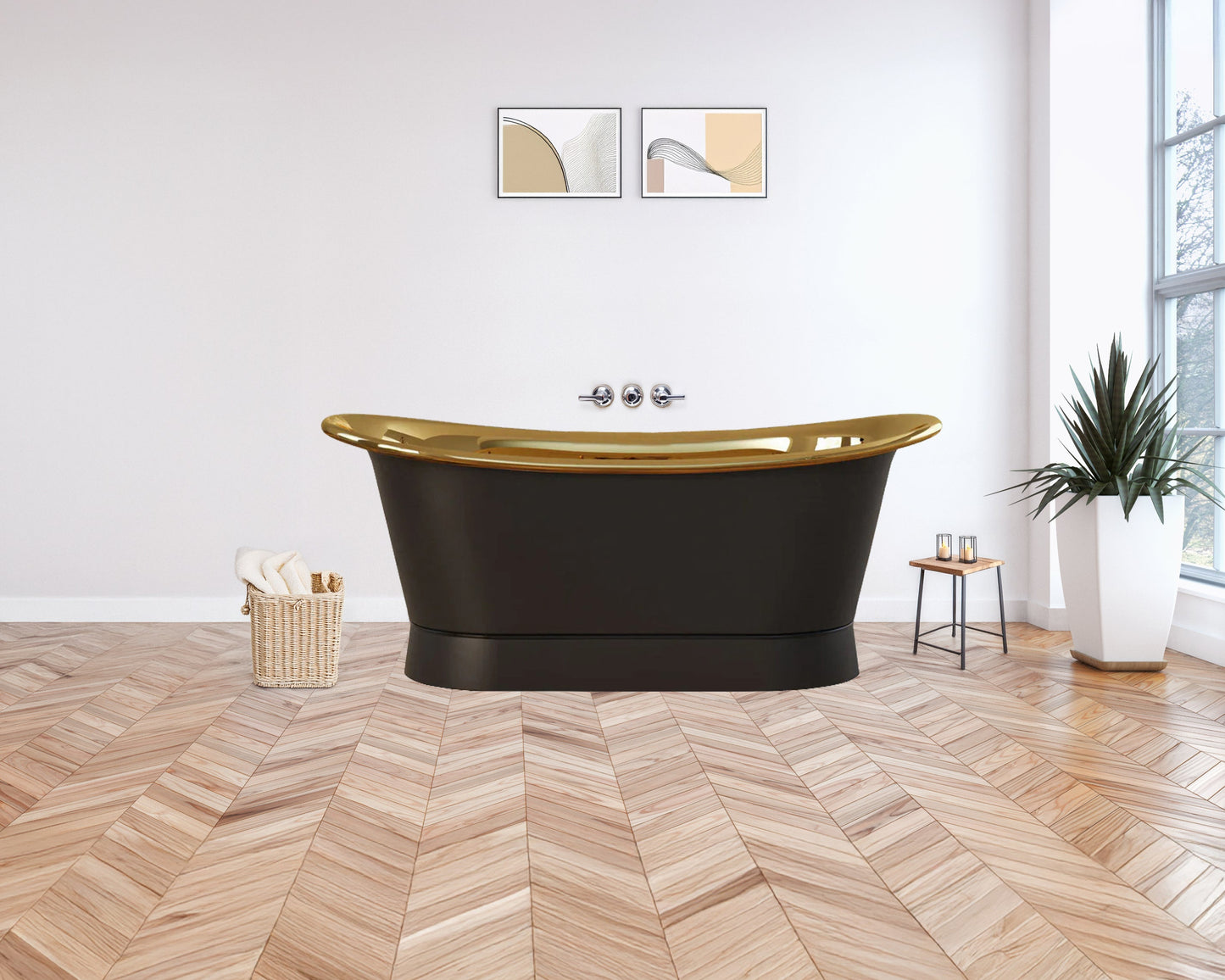 Charcoal & Polished Brass Heritage Bath