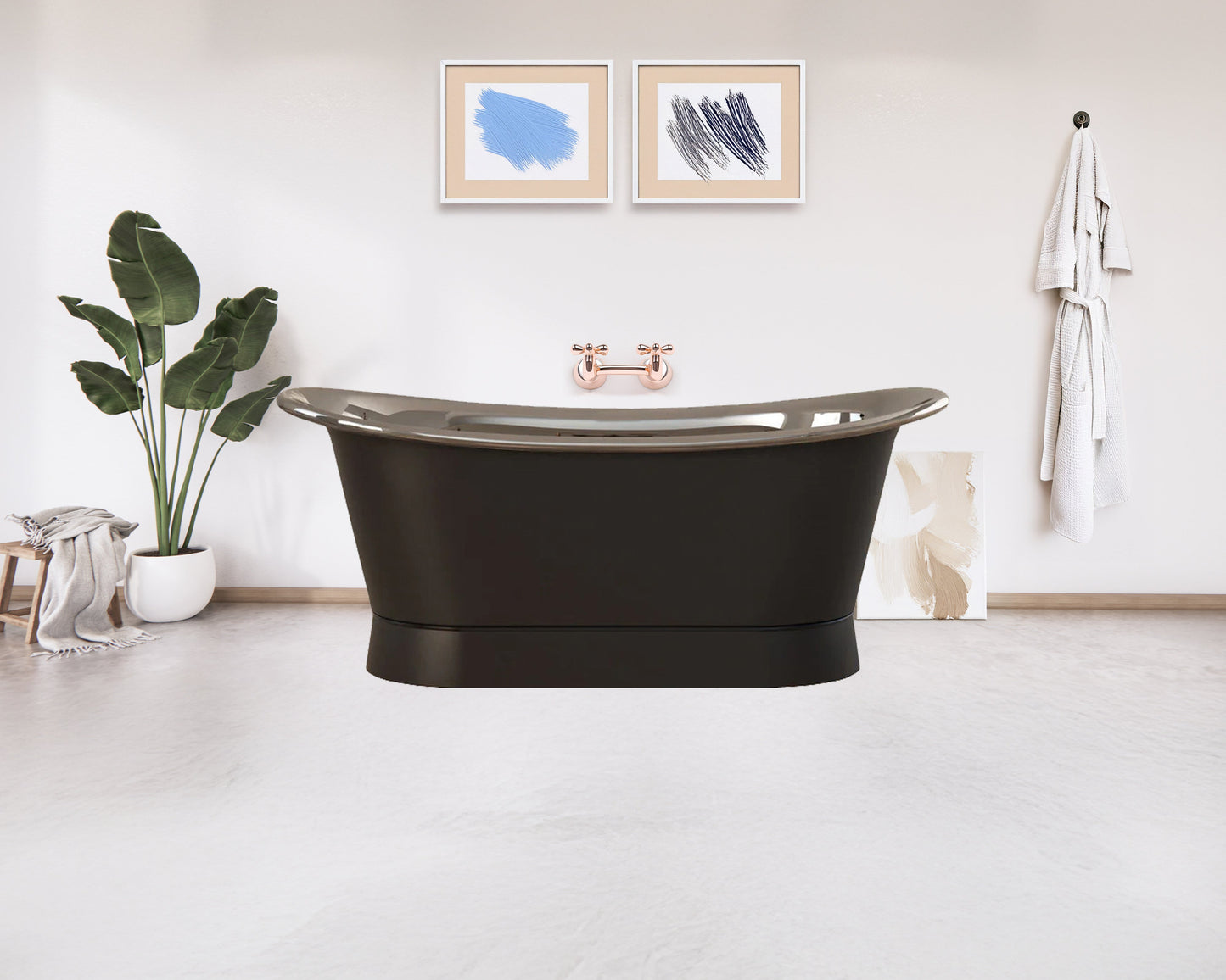 Charcoal & Polished Nickel Heritage Bath