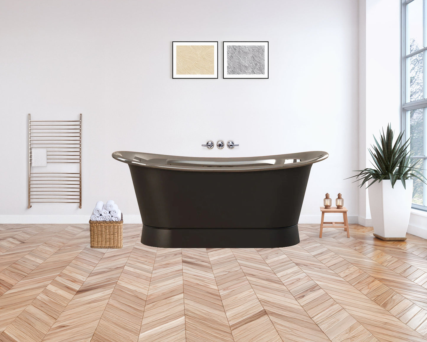 Charcoal & Polished Nickel Heritage Bath