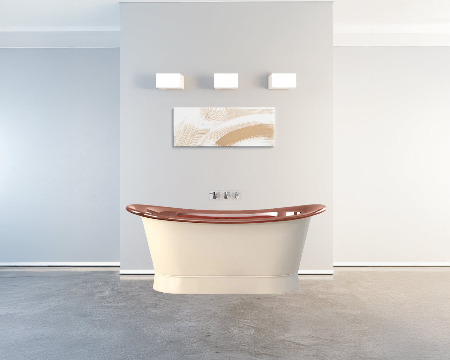 Polished Copper & White Enamel Heritage Bath