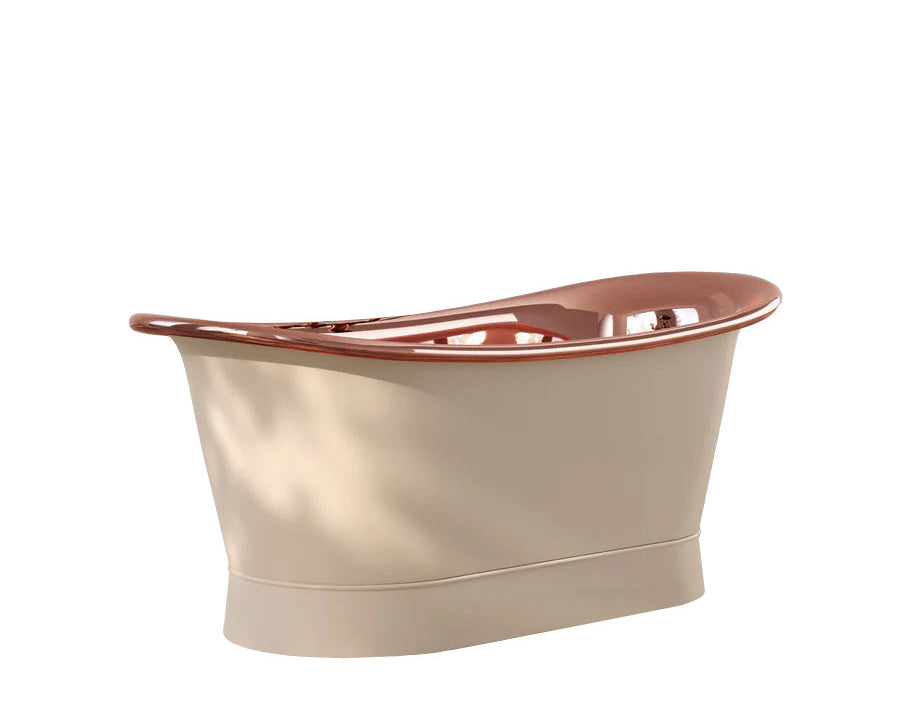 Polished Copper & White Enamel Heritage Bath
