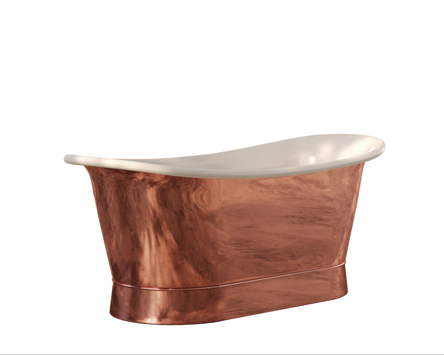 Polished Copper & White Enamel Heritage Bath