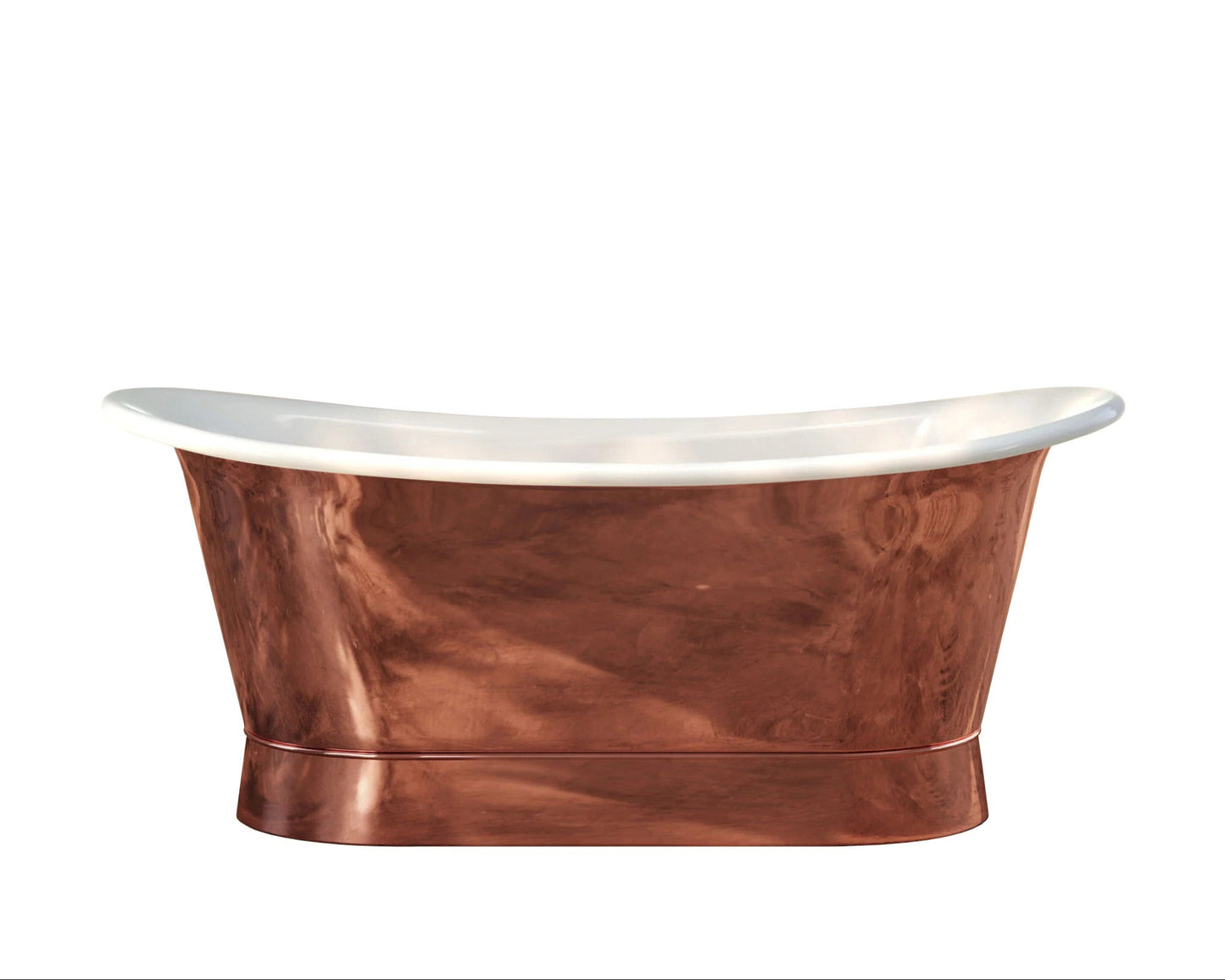 Polished Copper & White Enamel Heritage Bath