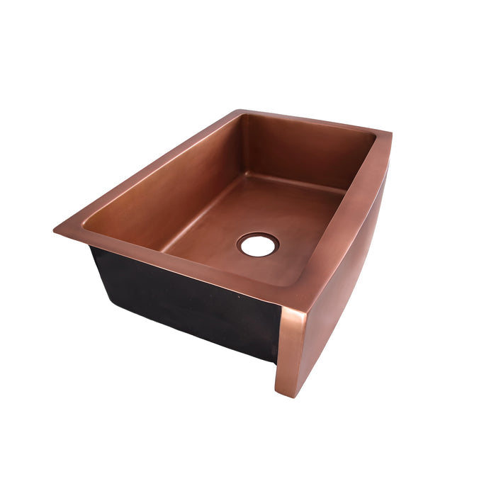 33″ Harmonia Single Bowl Copper Apron-Front Sink