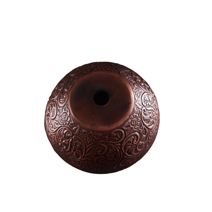 14" Vivid Round Embossed Copper Sink