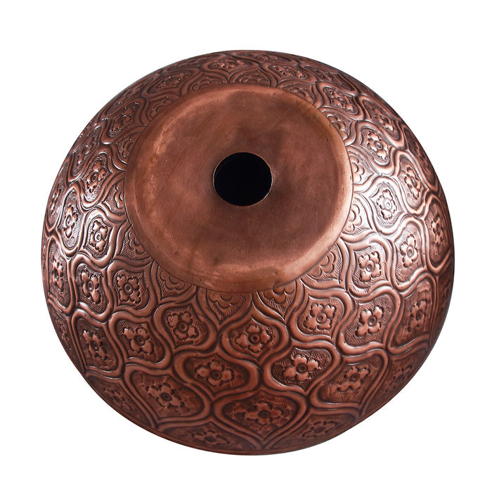 Sable Round Embossed Copper Vessel Sink
