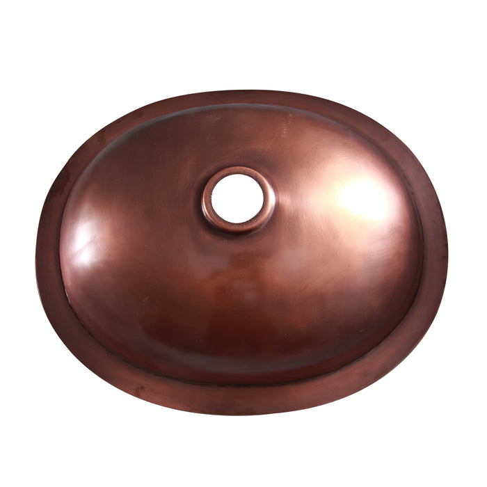 19" Glint Oval Copper Lavatory Bowl