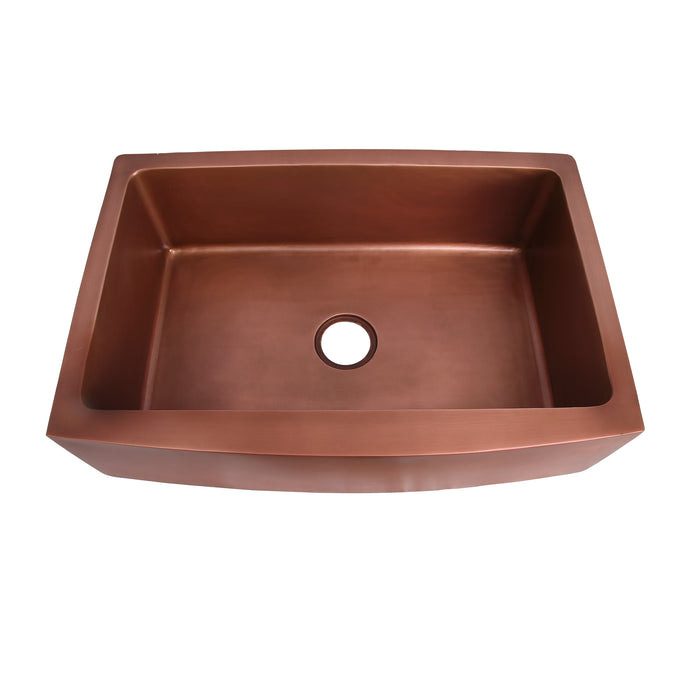 33″ Harmonia Single Bowl Copper Apron-Front Sink