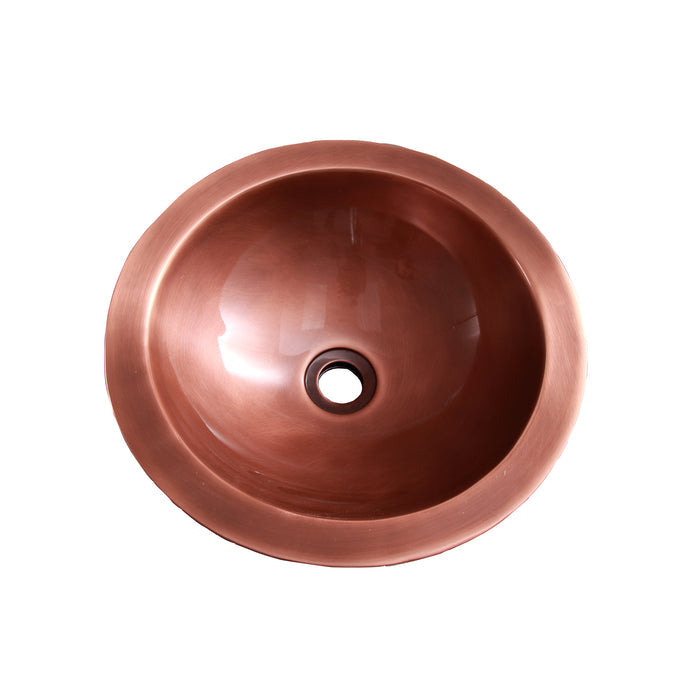 14" Vivid Round Embossed Copper Sink