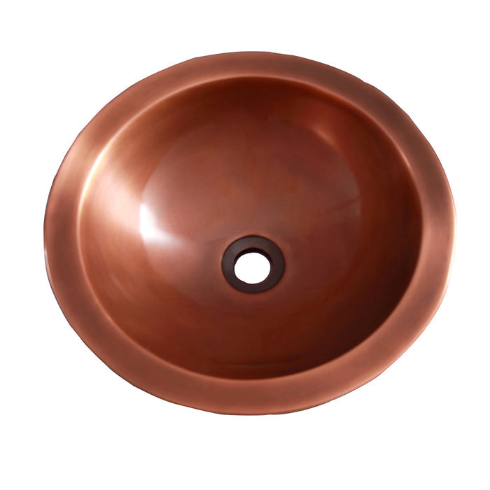 Sable Round Embossed Copper Vessel Sink
