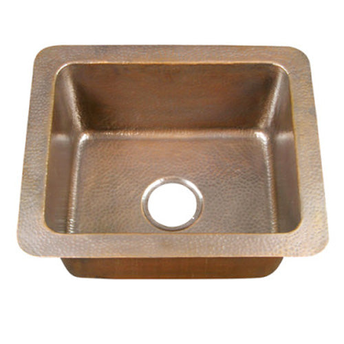 21" Eluxe Single Bowl Copper Drop-In Kitchen Sink