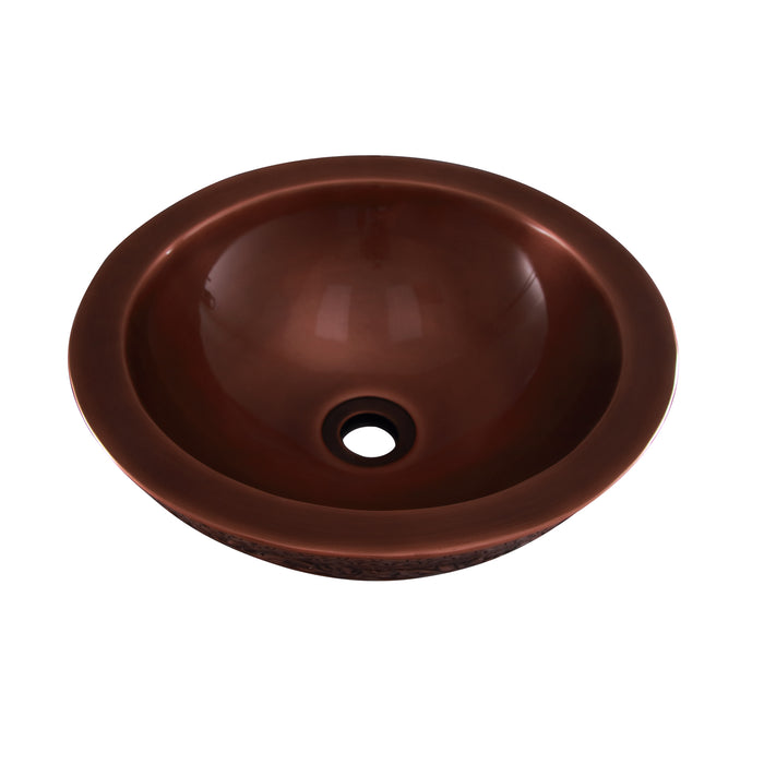 14" Vivid Round Embossed Copper Sink