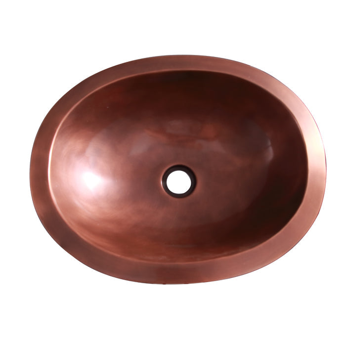 19" Glint Oval Copper Lavatory Bowl