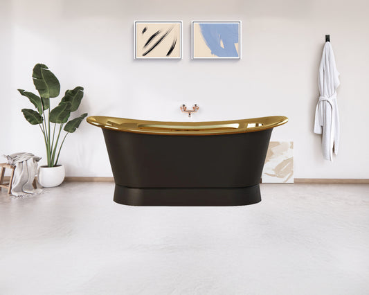 Charcoal & Polished Brass Heritage Bath