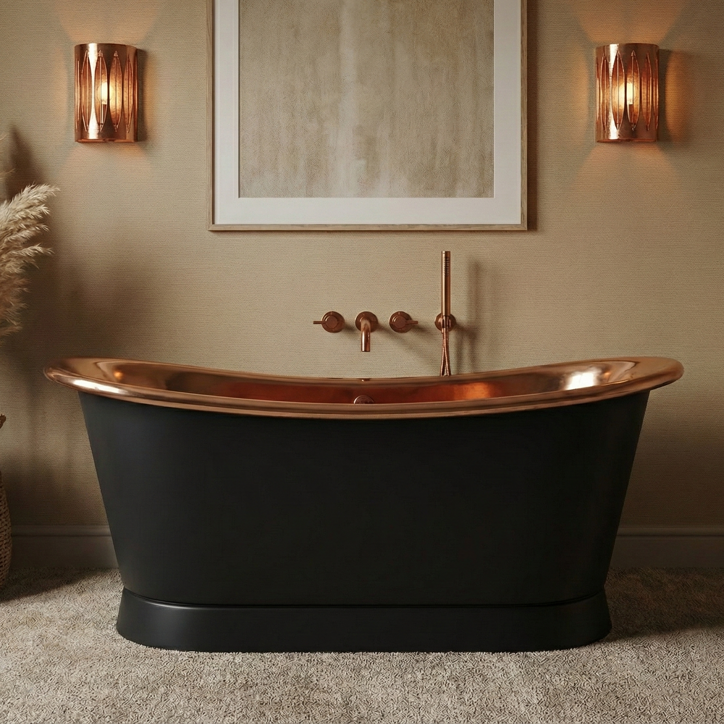 Charcoal & Polished Copper Heritage Bath