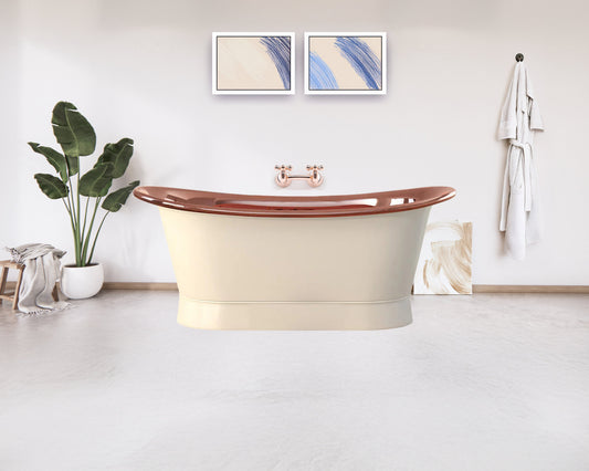 Polished Copper & White Enamel Heritage Bath