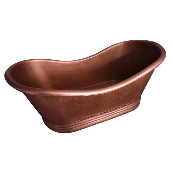 72" Elara Double Slipper Copper Tub