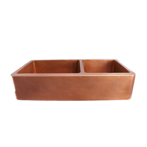 42″ Mira Double Bowl Copper Apron-Front Sink