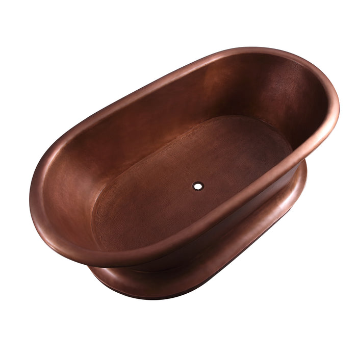 77" Calista Copper Double Roll Top Tub