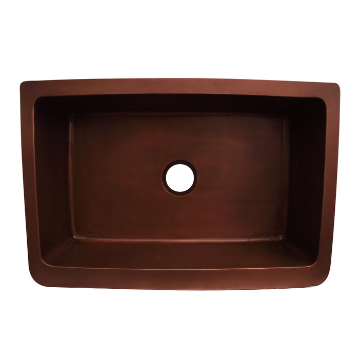 33" Ivora Single Bowl Copper Apron-Front Sink