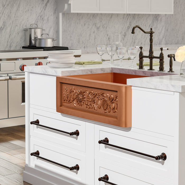 30″ Seraphic Single Bowl Copper Apron-Front Sink