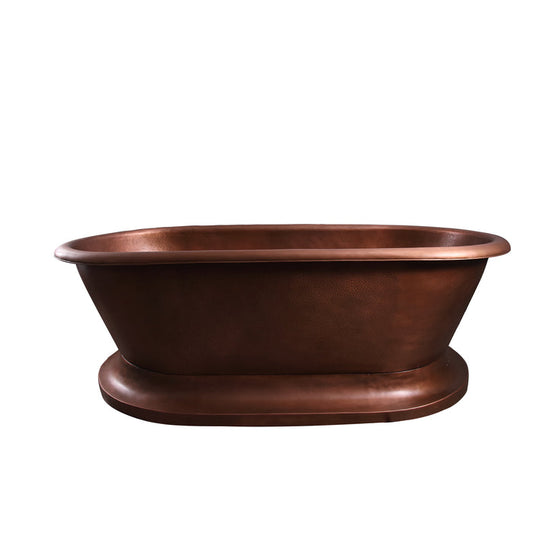 77" Calista Copper Double Roll Top Tub
