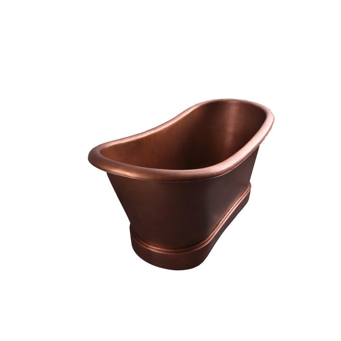 66" Eden Copper Bateau Double Slipper Tub