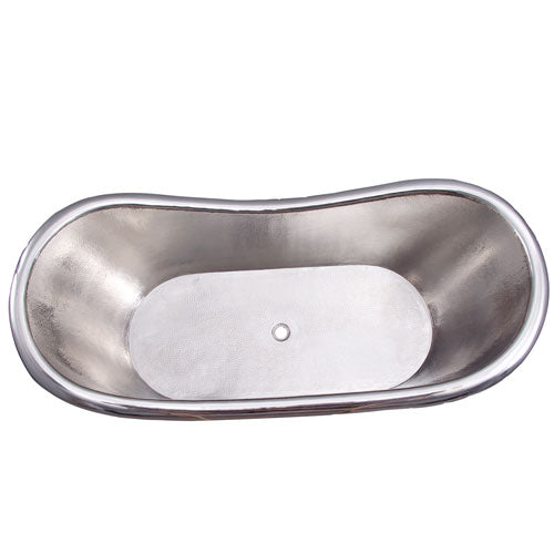 72" Tranquil Double Slipper Handcrafted Copper Tub