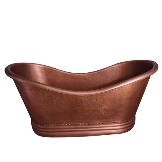 72" Elara Double Slipper Copper Tub