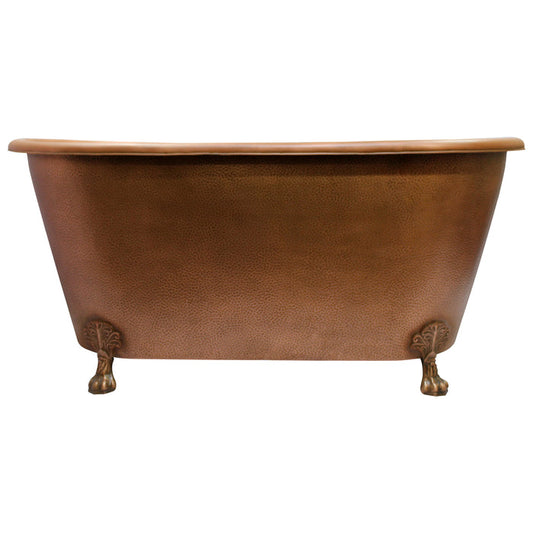 68" Aura Roll-Top Handcrafted Copper Tub