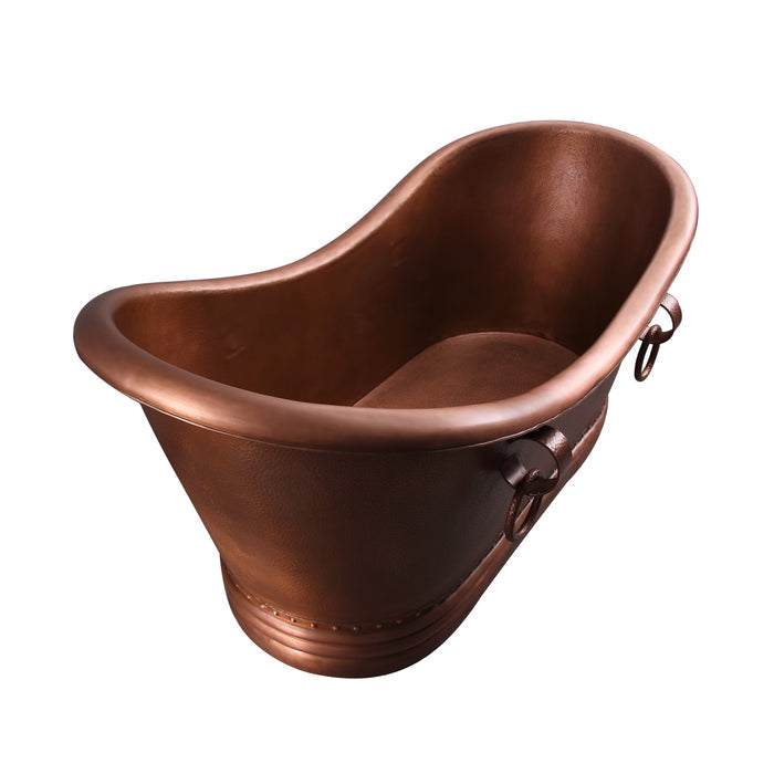 72" Lumen Double Slipper Handcrafted Copper Tub