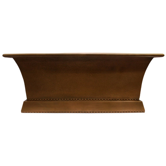 65" Haven Rectangular Handcrafted Copper Tub