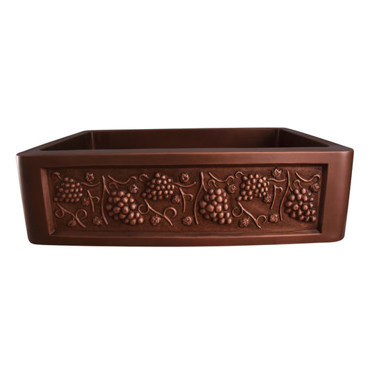 33" Ivora Single Bowl Copper Apron-Front Sink