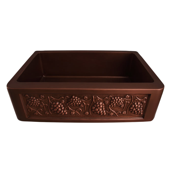 33" Ivora Single Bowl Copper Apron-Front Sink