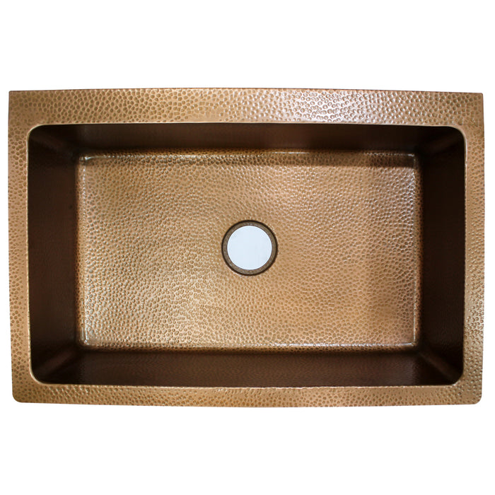 Soleil Single Bowl Copper Apron-Front Sink
