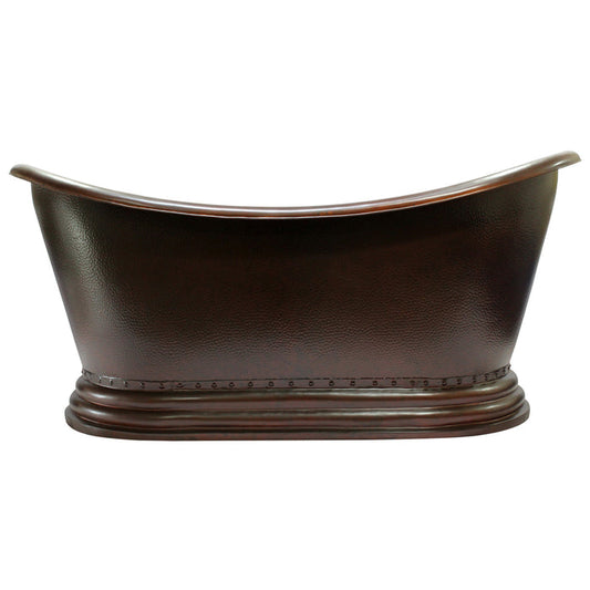 66" Radiance Double Slipper Handcrafted Copper Tub