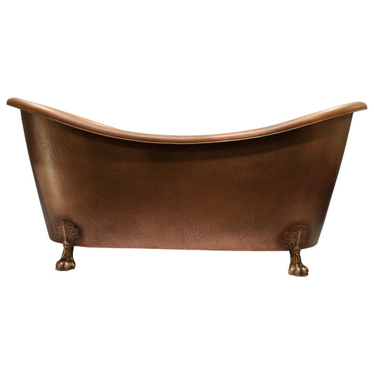 68" Viva Double Slipper Handcrafted Copper Tub