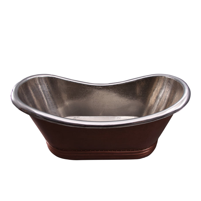 66" Bliss Copper Double Slipper Tub