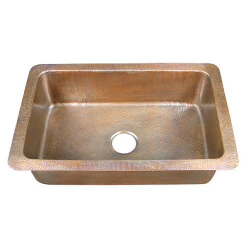 32" Celesse Single Bowl Copper Drop-In Kitchen Sink
