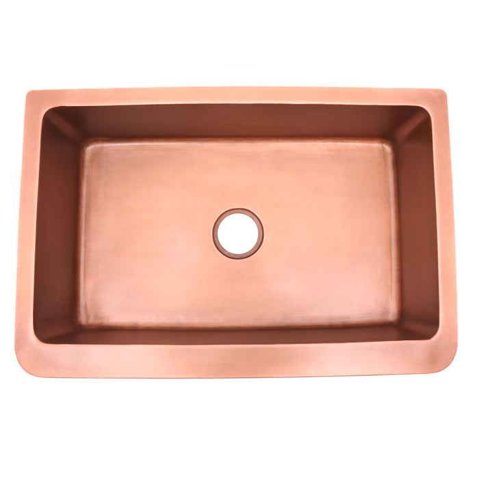 30″ Seraphic Single Bowl Copper Apron-Front Sink