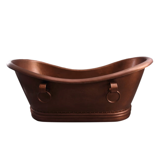 72" Lumen Double Slipper Handcrafted Copper Tub