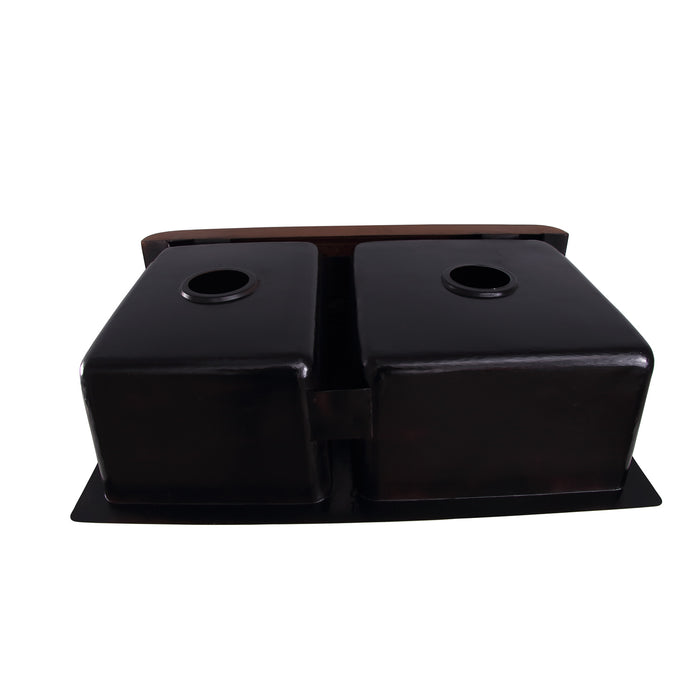 33" Ivora Double Bowl Copper Apron-Front Sink