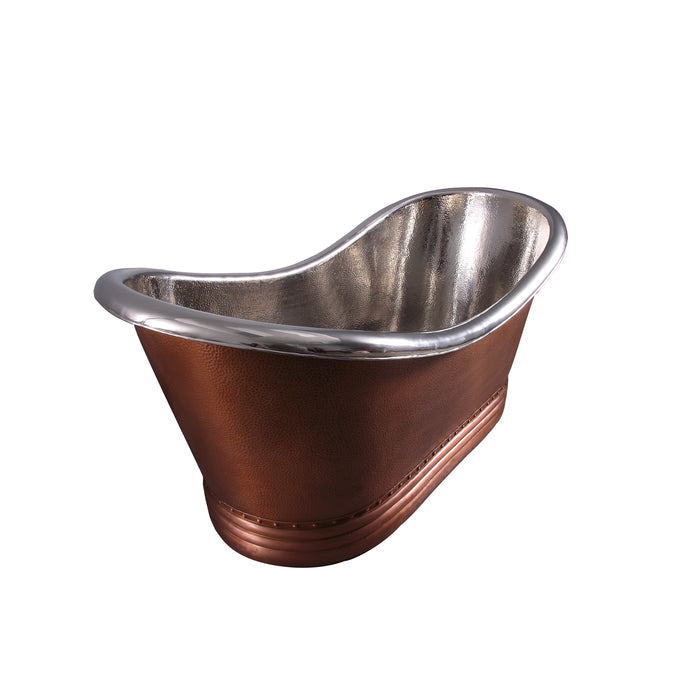 66" Bliss Copper Double Slipper Tub
