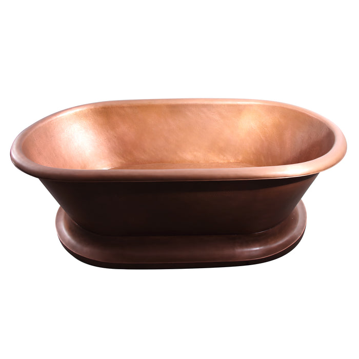 77" Calista Copper Double Roll Top Tub