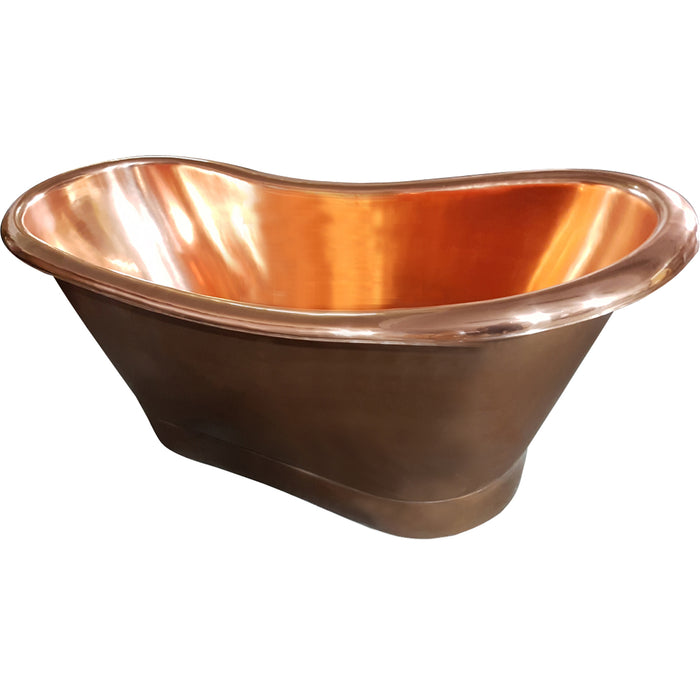70" Aether Double Slipper Copper Tub