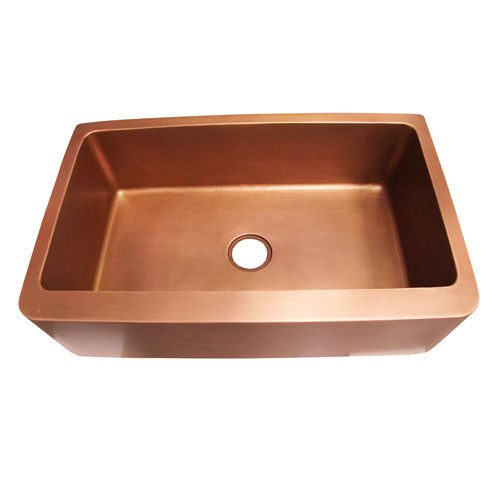 Radiant Single Bowl Copper Apron-Front Sink
