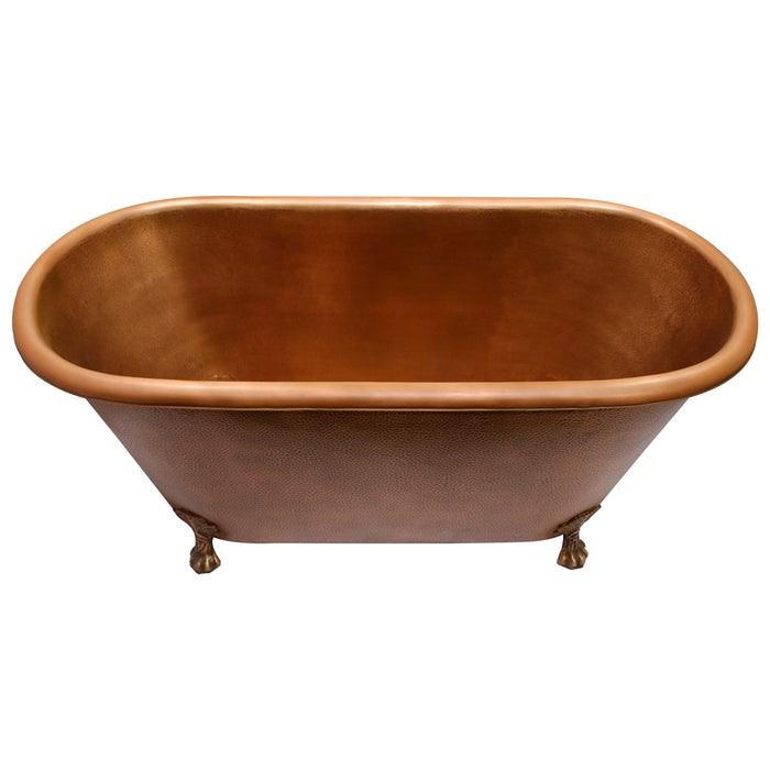 68" Aura Roll-Top Handcrafted Copper Tub