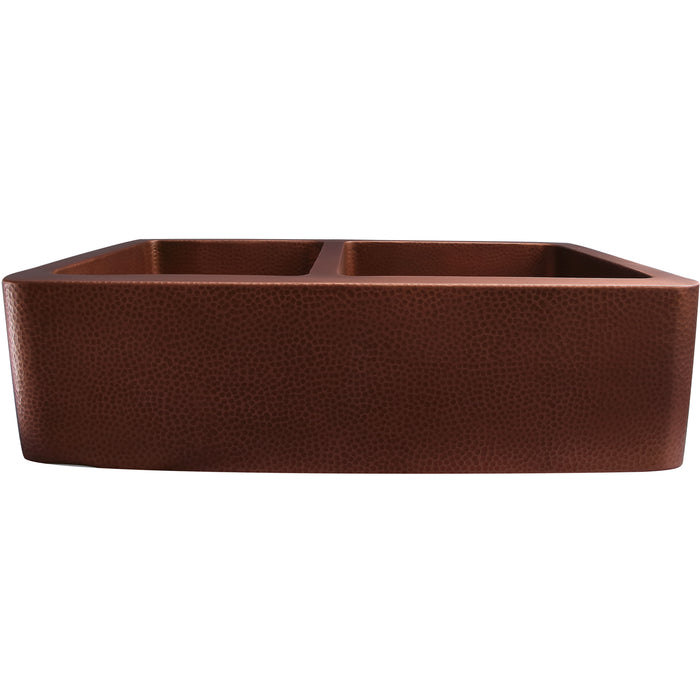 33" Aurelia Double Bowl Copper Apron-Front Sink