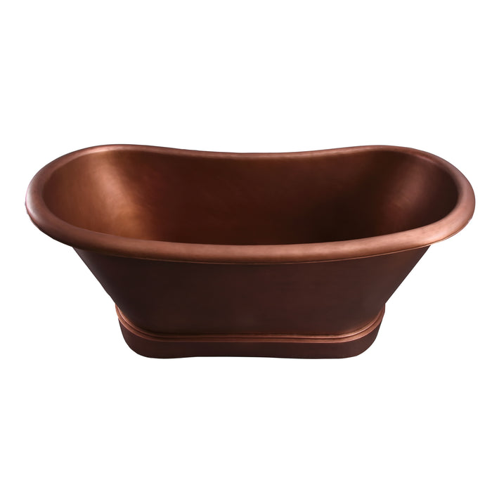 66" Eden Copper Bateau Double Slipper Tub