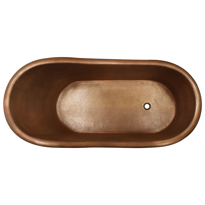 68" Nature Slipper Handcrafted Copper Tub